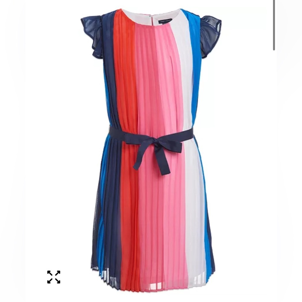 Tommy Hilfiger Girls Size 8-10 Royal + Navy Blue and Pink + Red Dress - Picture 10 of 11